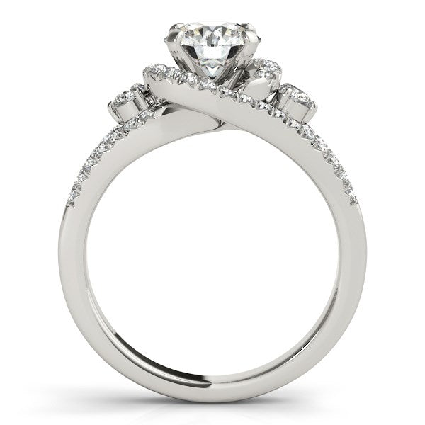 14k White Gold Split Shank Halo Bypass Diamond Engagement Ring (1 3/4 cttw)