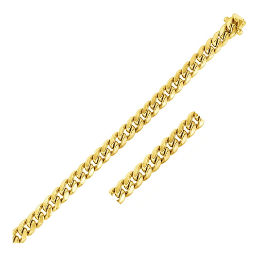 10k Yellow Gold Semi Solid Miami Cuban Bracelet (7.20 mm)