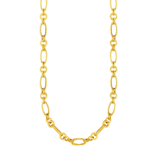 14k Yellow Gold Twisted and Polished Link Necklace