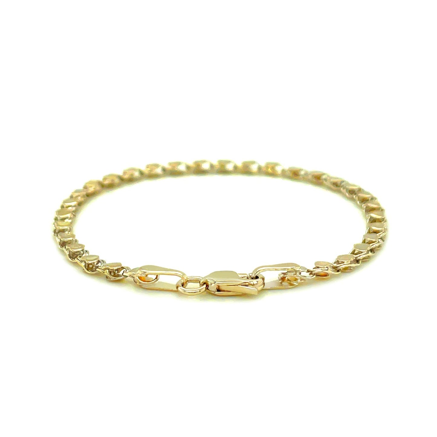 2.9mm 14k Yellow Gold Heart Anklet