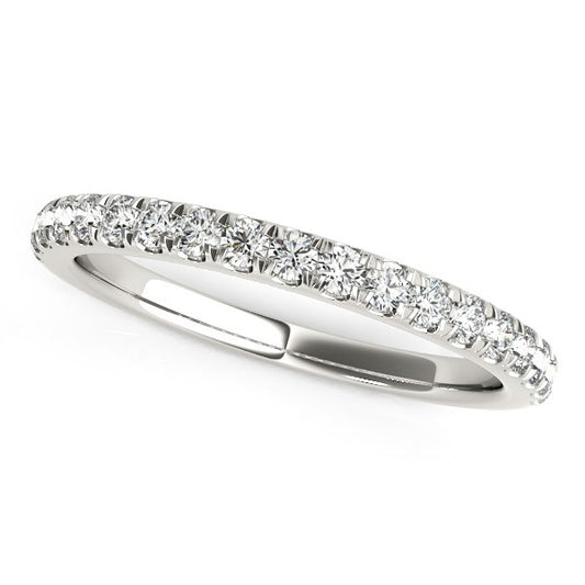 14k White Gold Pave Set Diamond Wedding Ring (1/4 cttw)