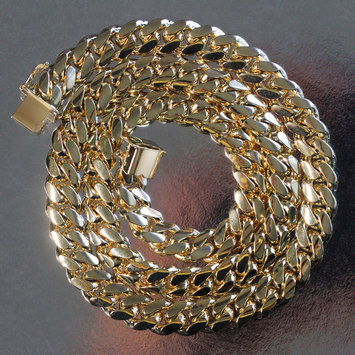 14k Yellow Gold Classic Miami Cuban Solid Chain (10.10 mm)