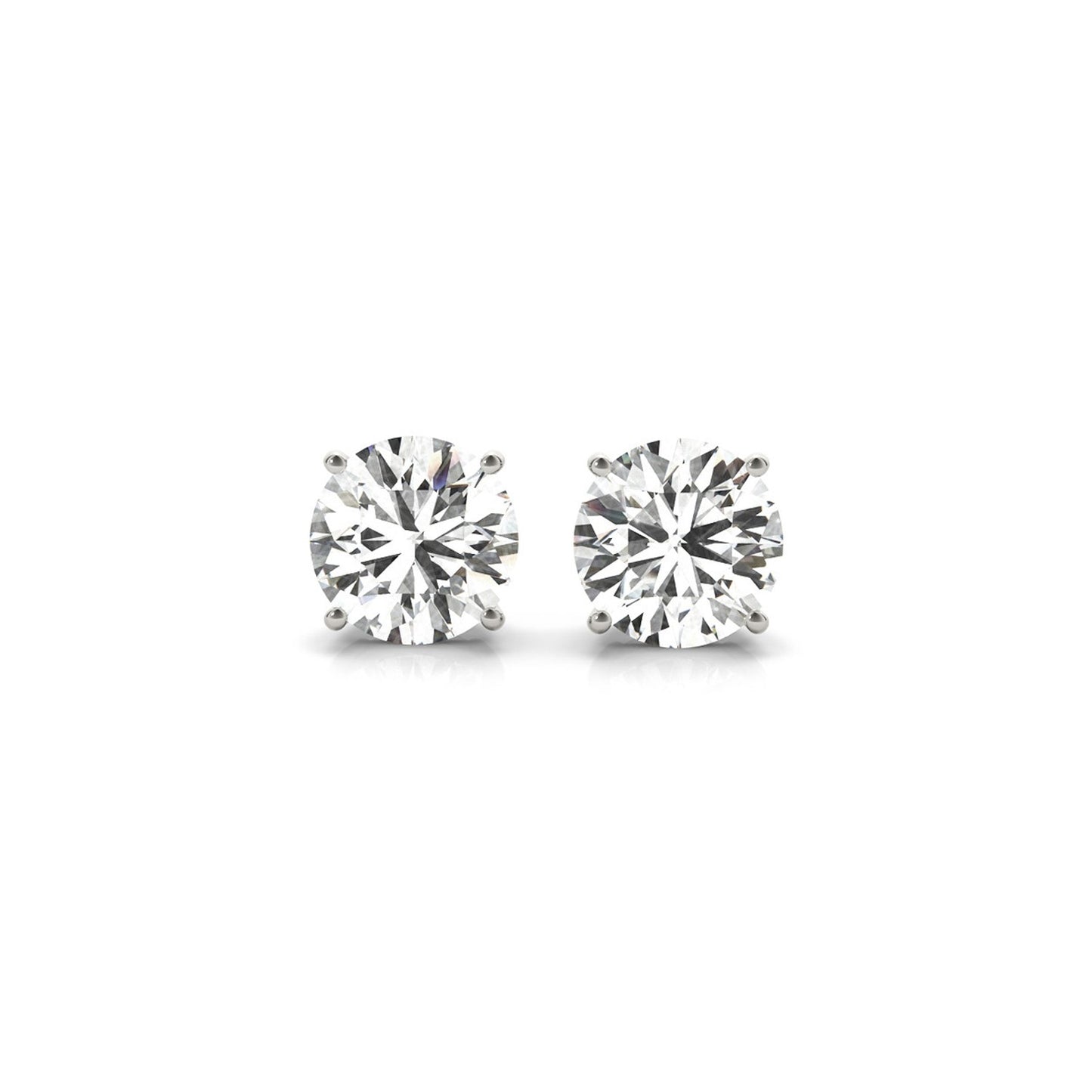 3 cttw Certified IGI Lab Grown Round Diamond Stud Earrings 14k White Gold(G/VS2)